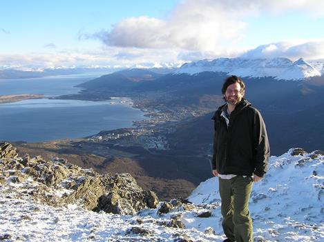 On location in Ushuaia, Tierra del Fuego, Argentina, for <i>Air & Space</i> Smithsonian.
